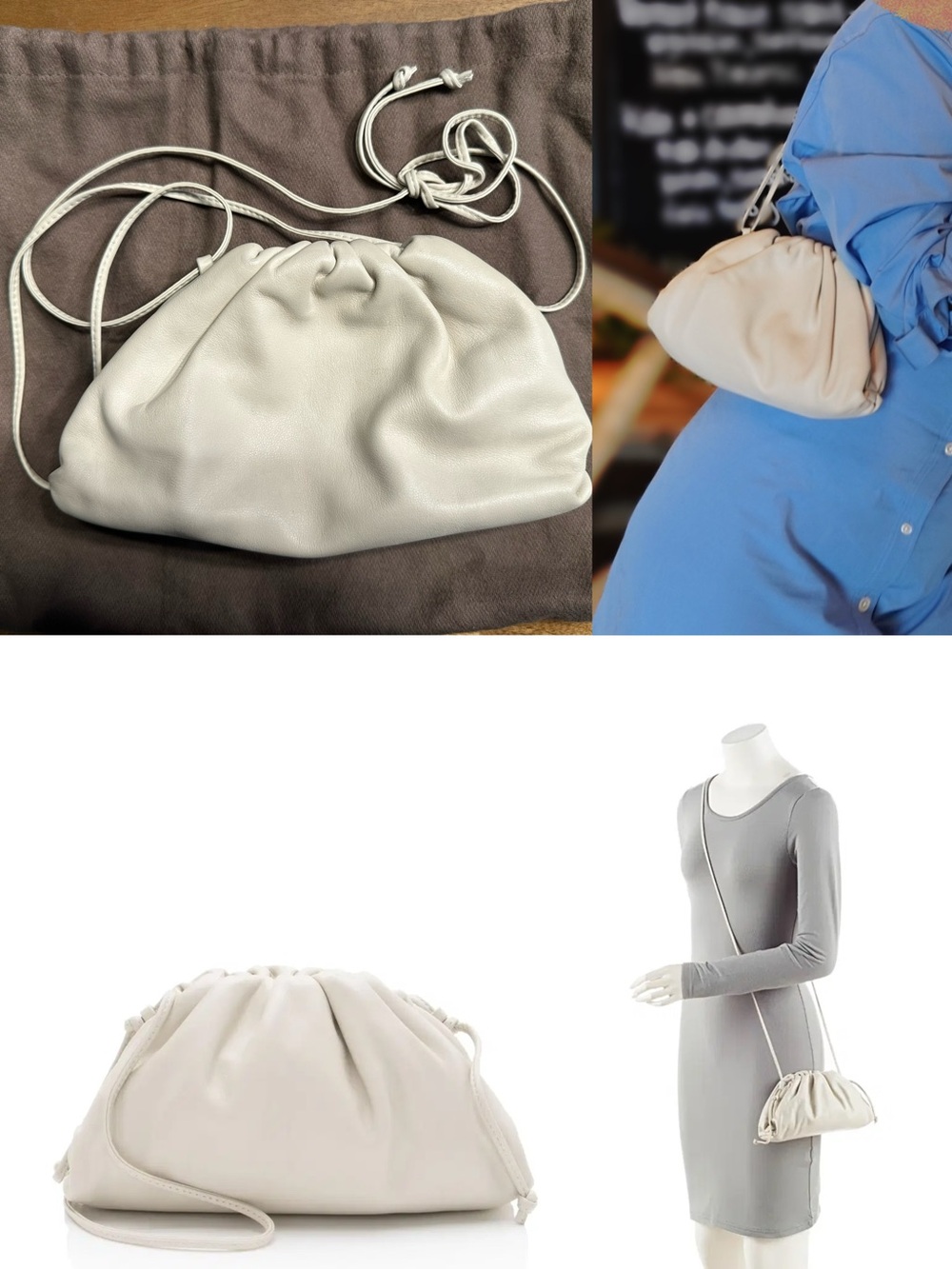 Bottega Veneta Cream Pouch 20 bag in Butter Calf